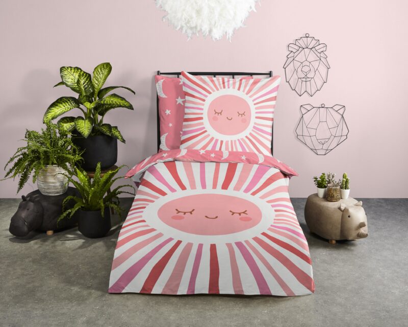 Zon, maan en sterren overtrek van Good Morning, 135 x 200 cm, kussensloop 80 x 80 cm