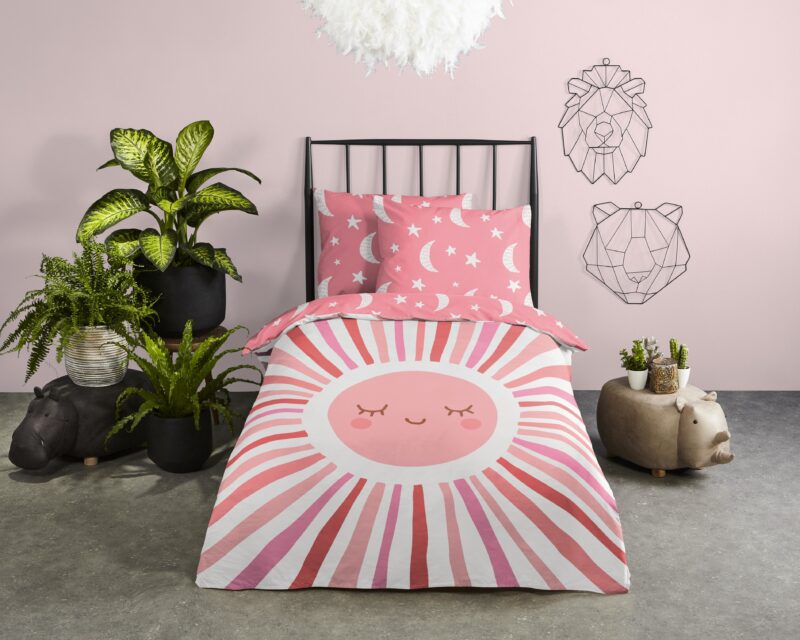 Zon, maan en sterren overtrek van Good Morning, 140 x 200/220 cm, kussensloop 60 x 70 cm