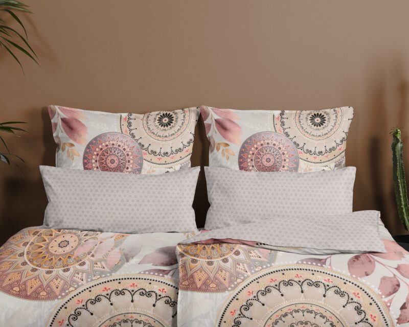 100% katoen/satijn dekbedset mandalas & bladeren van HIP in 155 x 220 cm