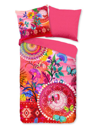 HIP dekbedovertrek mandala's en bloemen - Multicolor - 135 x 200 cm - 100% katoen/satijn - foto 1