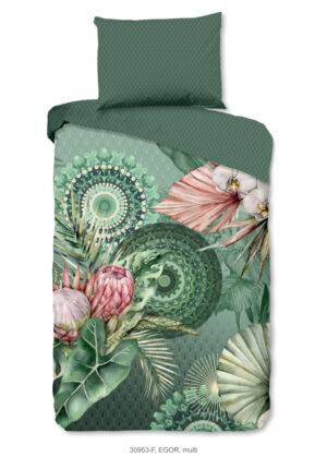 HIP dekbedovertrek mandala's en bloemen - Multicolor - 140 x 200 cm - 100% katoen/flanel