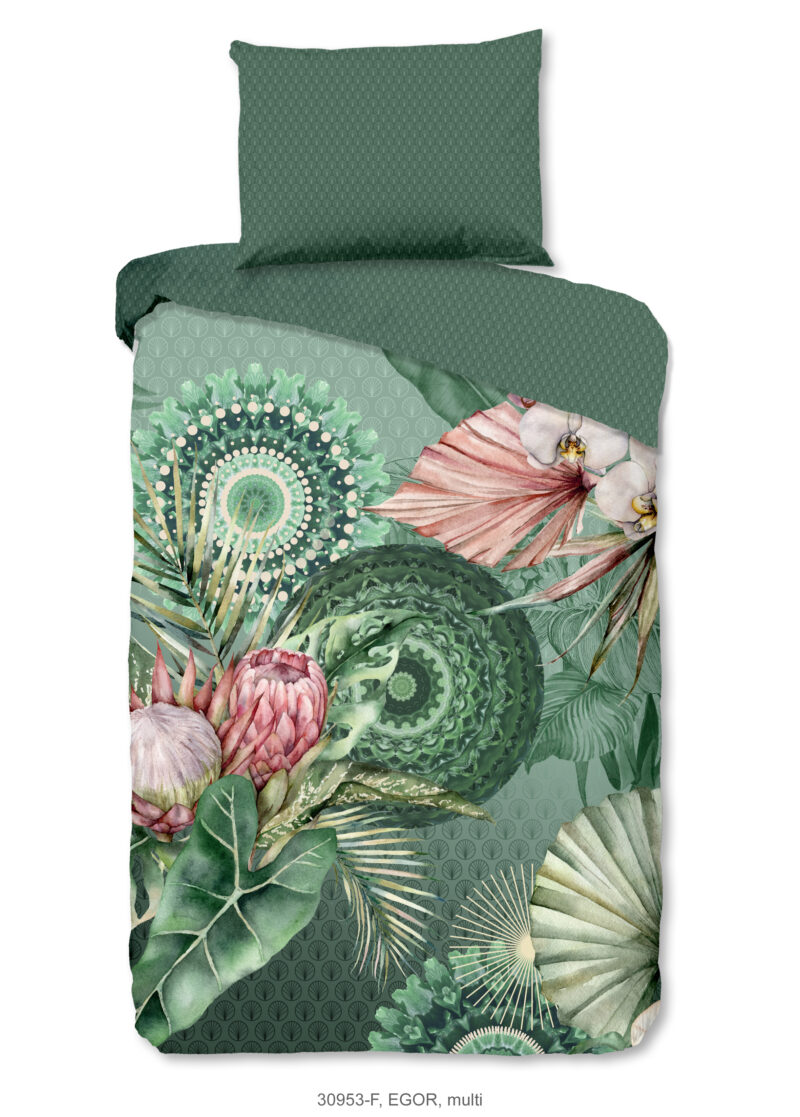HIP dekbedovertrek mandala's en bloemen - Multicolor - 140 x 200 cm - 100% katoen/flanel