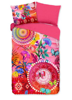 HIP dekbedovertrek mandala's en bloemen - Multicolor - 140 x 200/220 cm - 100% katoen/satijn - foto 1