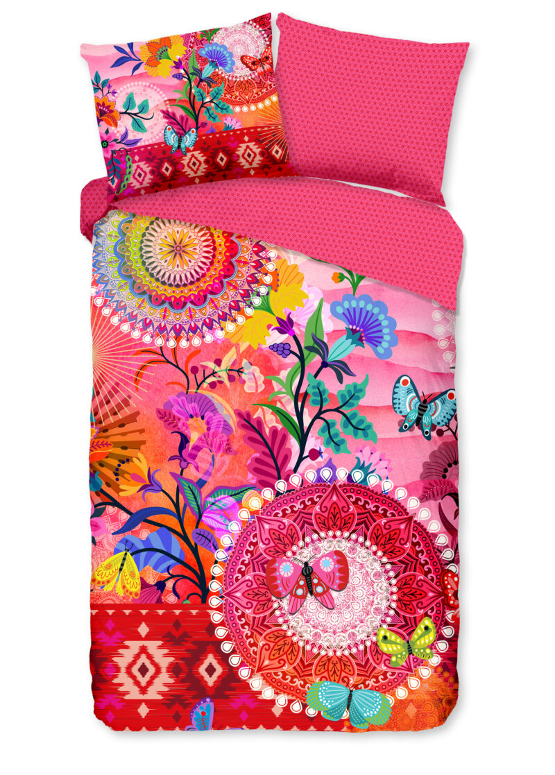 HIP dekbedovertrek mandala's en bloemen - Multicolor - 140 x 200/220 cm - 100% katoen/satijn - foto 1