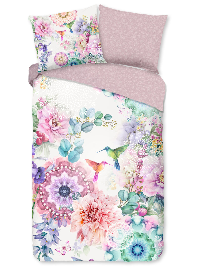 HIP dekbedovertrek mandala's en bloemen - Multicolor - 140 x 200/220 cm - 100% katoen/satijn