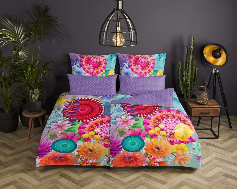 100% katoen/satijn dekbedset mandala's en bloemen van HIP in 155 x 220 cm