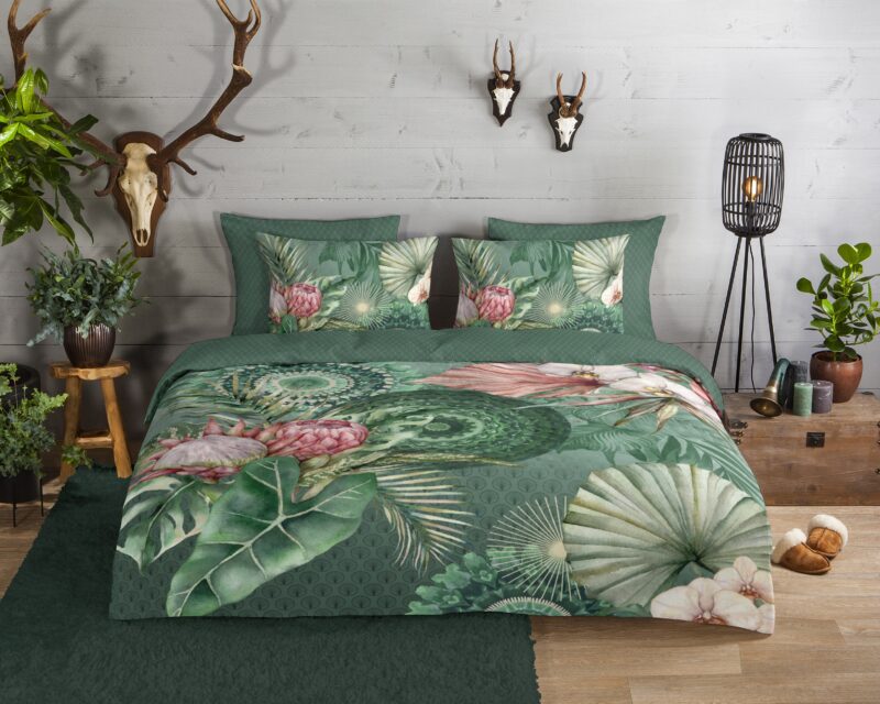Mandala's en bloemen overtrek van HIP, 200 x 200/220 cm, kussensloop 60 x 70 cm - Multicolor