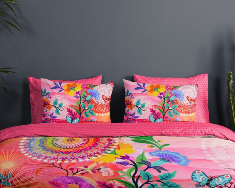 100% katoen/satijn dekbedset mandala's en bloemen van HIP in 200 x 200/220 cm - kussensloop 60 x 70 cm