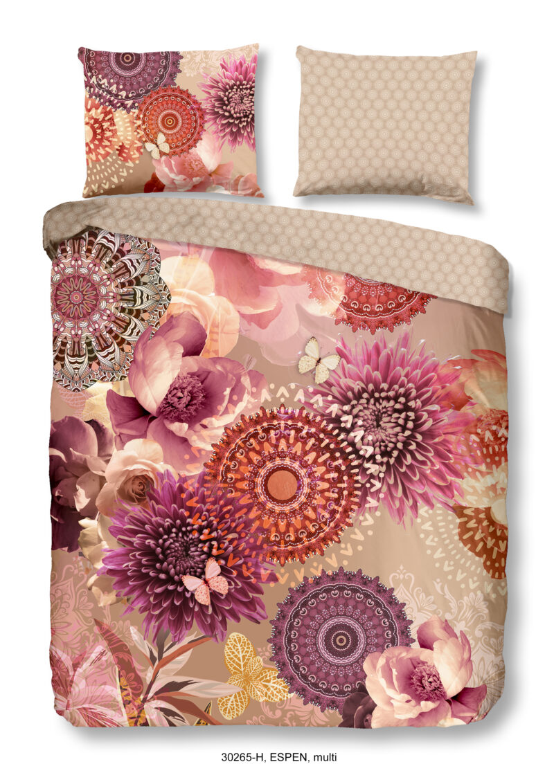 100% katoen/satijn dekbedset mandala's en bloemen van HIP in 200 x 200/220 cm