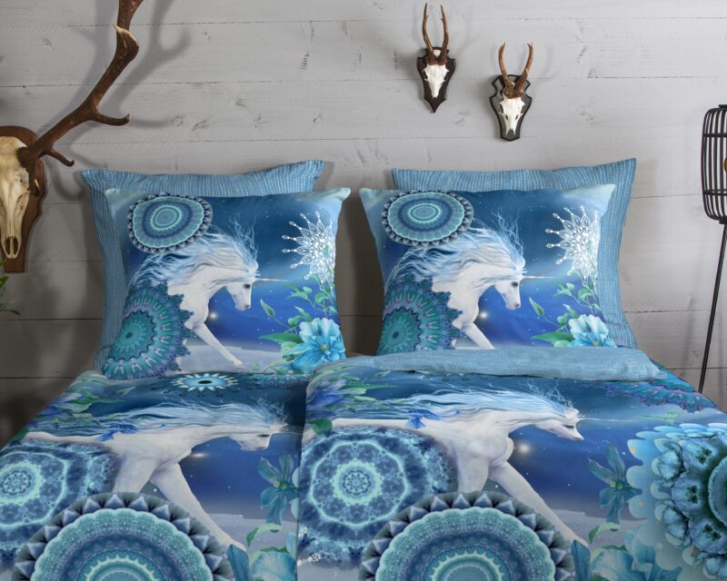 100% katoen/flanel dekbedset mandala's en eenhoorn van HIP in 200 x 200 cm