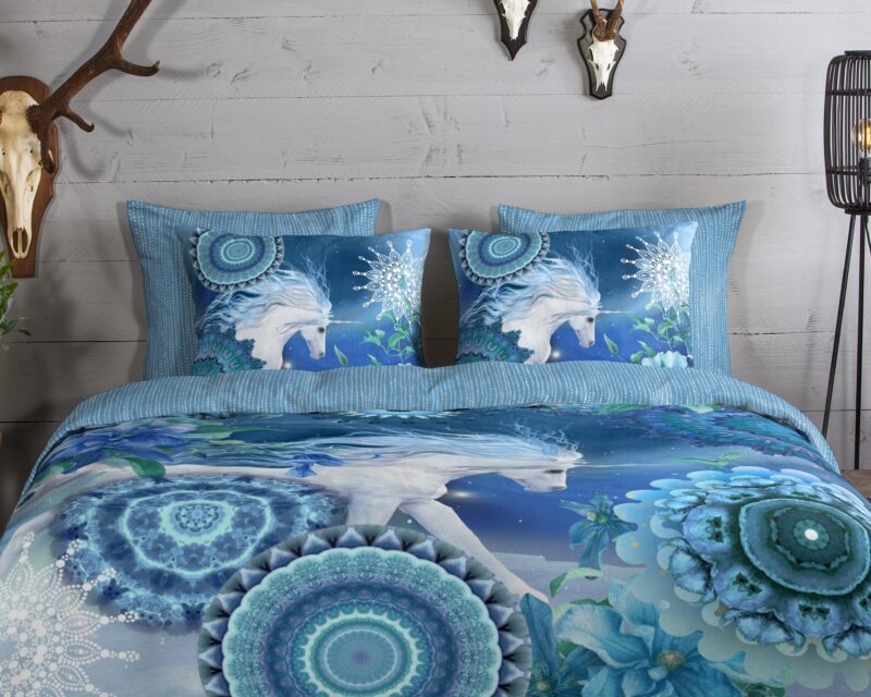 100% katoen/flanel dekbedset mandala's en eenhoorn van HIP in 200 x 200/220 cm