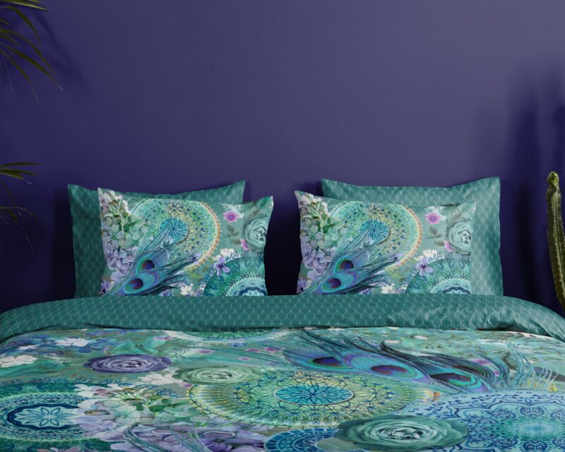 100% katoen/satijn dekbedset mandala's en veren van HIP in 240 x 200/220 cm