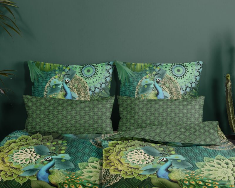 100% katoen/satijn dekbedset mandalas & pauw van HIP in 135 x 200 cm