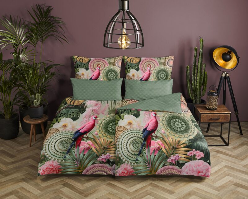 Mandalas, tropisch, bloemen overtrek van HIP, 135 x 200 cm, kussensloop 80 x 80 cm