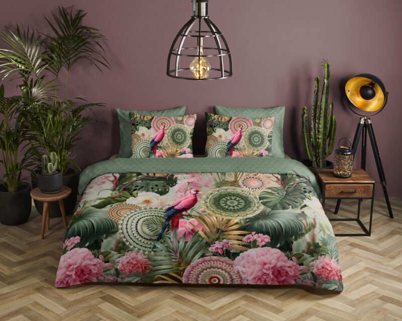Mandalas, tropisch, bloemen overtrek van HIP, 240 x 200/220 cm, kussensloop 60 x 70 cm