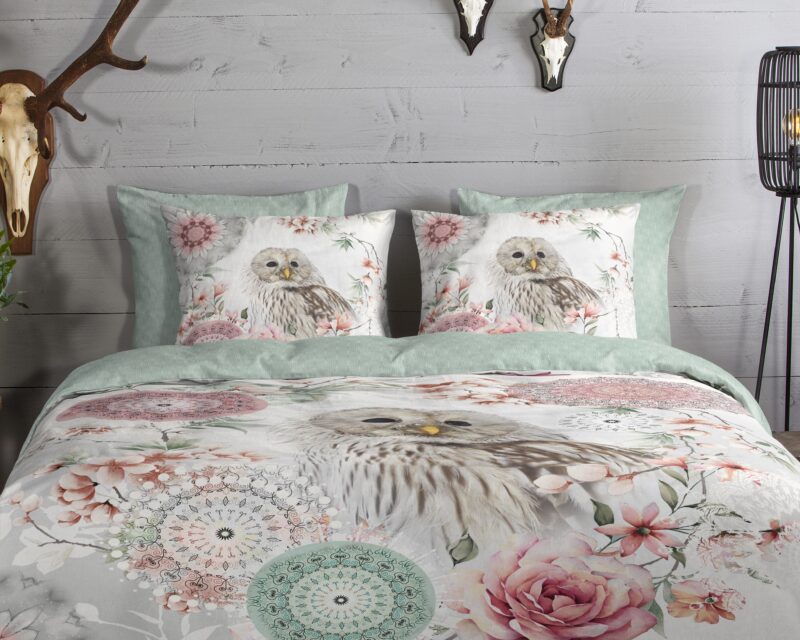 100% katoen/flanel dekbedset mandalas & uil van HIP in 240 x 200/220 cm
