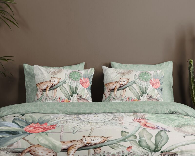 100% katoen/satijn dekbedset tropische en mandala's van HIP in 140 x 200/220 cm - kussensloop 60 x 70 cm