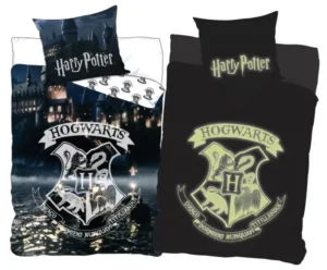 Harry Potter dekbedovertrek Hogwarts Glow in the Dark - Multicolor - 140 x 200 cm - 100% katoen