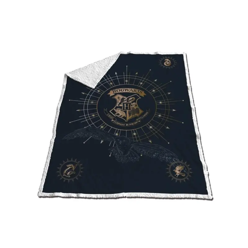 Harry Potter fleece plaid zwart 130 x 170 cm - polyester
