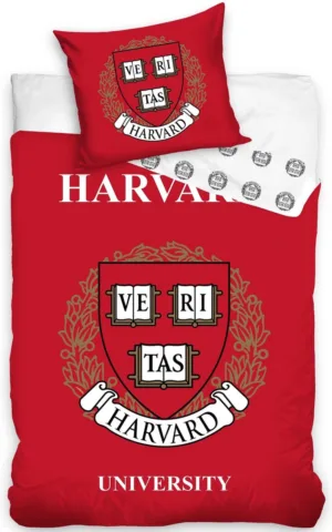 Harvard dekbedovertrek Rood 140 x 200 cm - Zwart - 140 x 200 cm - 100% katoen