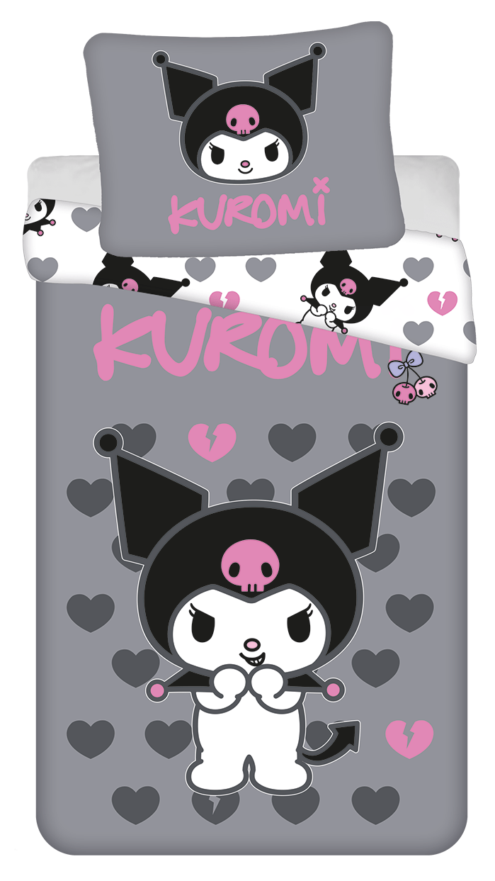 Hello Kitty dekbedovertrek Kuromi 140 X 200 cm - Wit - 140 x 200 cm - 100% katoen