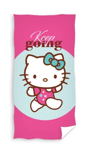 Hello Kitty handdoek keep going 70 x 140 cm - Multicolor - 70 x 140 cm - 100% Polyester