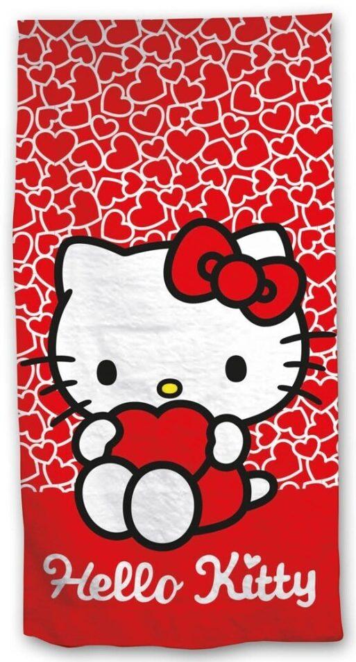 Hello Kitty strandlaken rood polyester 70 x 140 cm - Rood - 70 x 140 cm - 100% Polyester