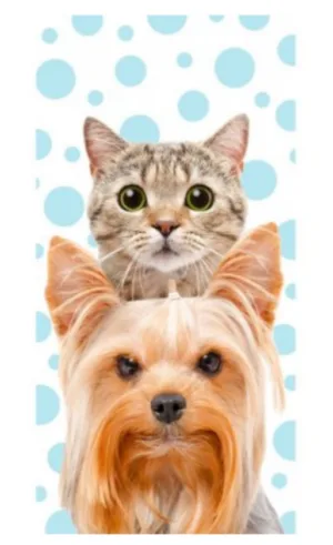 Hond kat - DREAMEE strandlaken 70 x 140 cm - Multicolor - 70 x 140 cm - 100% katoen