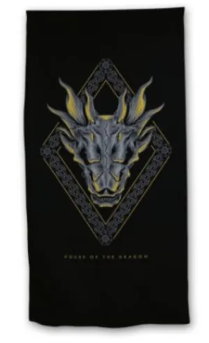 House of dragons strandlaken 70 x 140 cm - Zwart - 70 x 140 cm - 100% Polyester