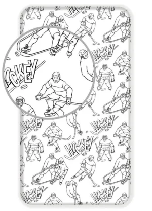 Sweet Home hoeslaken Hockey Puck eenpersoons 90 x 200 cm - Wit - 90 x 200 cm - 100% katoen