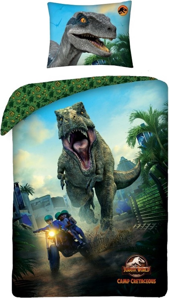 Jurassic World dekbedovertrek Camp 140 x 200 cm - Multicolor - 140 x 200 cm - 100% katoen