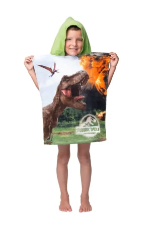 Jurassic World poncho - Groen - 50 x 115 cm - 100% katoen