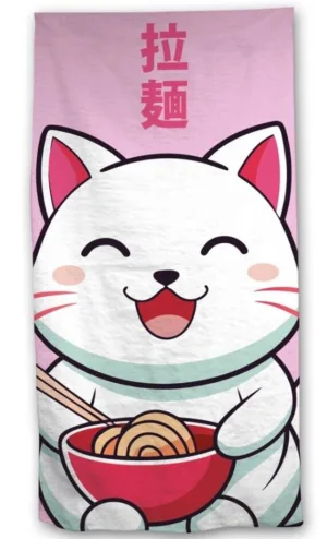 Kawaii strandlaken 70 x 140 cm polyester - Roze - 70 x 140 cm - 100% Polyester - foto 1