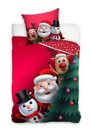 Sweet Home dekbedovertrek Santa 140 x 200 cm - Rood - 140 x 200 cm - 100% katoen