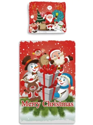 Sweet Home dekbedovertrek Merry Christmas and a happy new year - Rood - 140 x 200 cm - 100% katoen