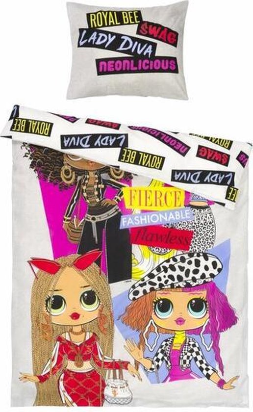 L.O.L Surprise dekbedovertrek Millenial 140 x 200 cm - Multicolor - 140 x 200 cm - 30% katoen 70% polyester