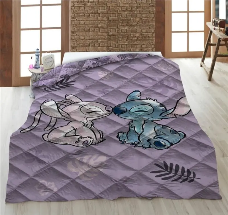 Lilo en Stitch sprei Paars 140 x 200 cm polyester - Paars - 140 x 200 cm - 100% Polyester