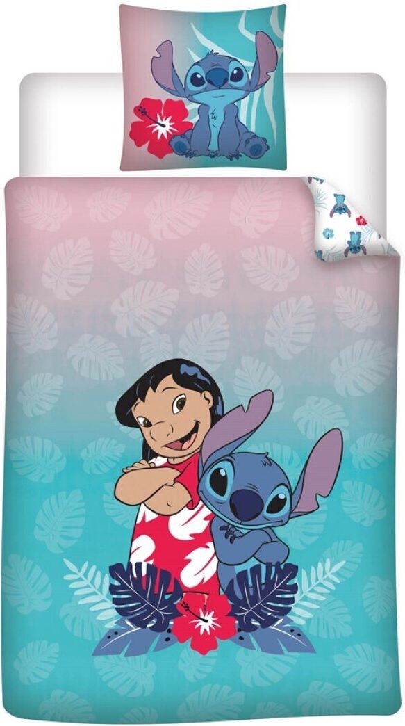 Lilo en Stitch dekbedovertrek Leafs 140 x 200 cm - Multicolor - 140 x 200 cm - polykatoen