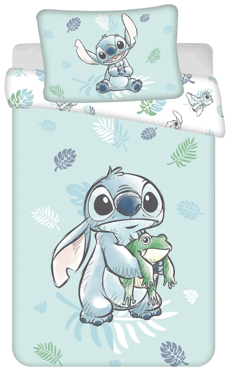 Lilo en Stitch dekbedovertrek frog - Groen - 100 x 135 cm - 100% katoen