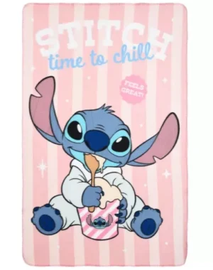 Lilo en Stitch fleece deken 100 x 150 cm - Roze - 100 x 150 cm - 100% Polyester