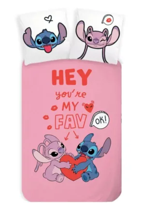 Lilo en Stitch dekbedovertrek My Favourite 140 x 200 cm - Roze - 140 x 200 cm - 100% katoen