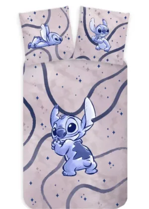 Lilo en Stitch dekbedovertrek Stripes 140 x 200 cm - Lila - 140 x 200 cm - 100% katoen