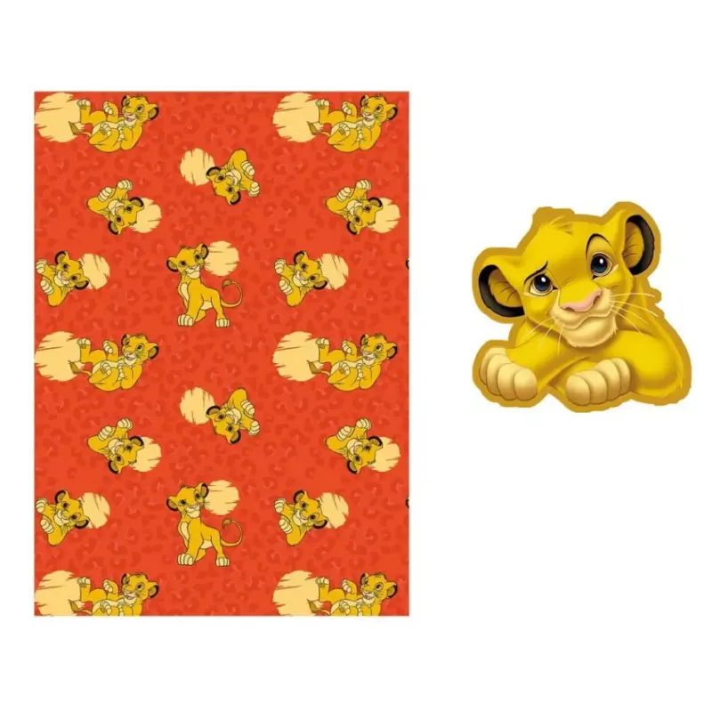 Disney The Lion King fleece deken 100 x 140 cm met Simba - Oranje - 100 x 140 cm - 100% Polyester