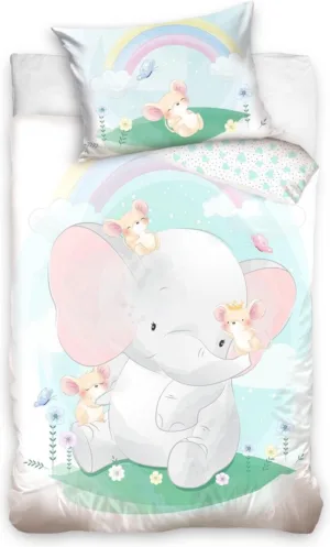 Little Love dekbedovertrek Ollie 100x135 cm - Wit - 100 x 135 cm - 100% katoen