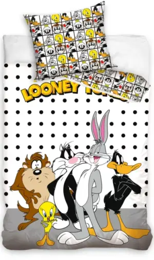 Looney Tunes dekbedovertrek 140 x 200 cm - Groen - 140 x 200 cm - 100% katoen