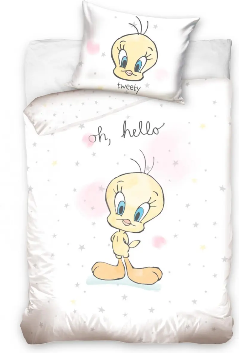 Looney Tunes dekbedovertrek Oh Hello - Wit - 100 x 135 cm - Katoen