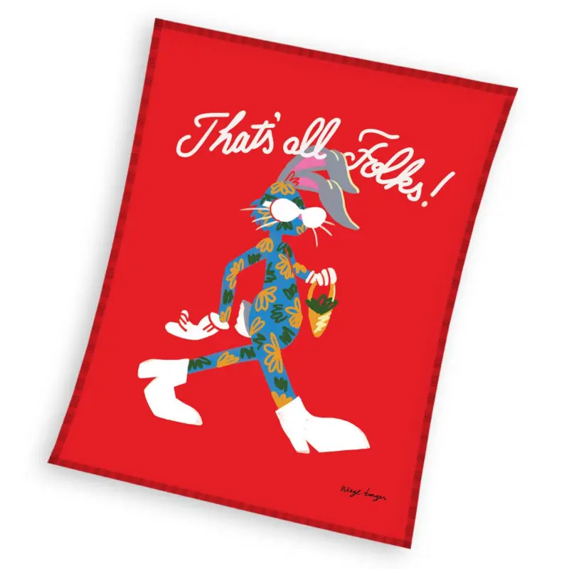 Looney Tunes plaid 150 x 200 cm Rood - Multicolor - 150 x 200 cm - 100% Polyester - foto 1