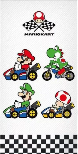 Mario strandlaken kart wit 70 x 140 cm - Wit - 70 x 140 cm - 100% katoen