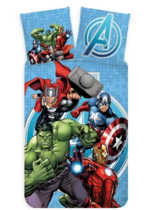 Marvel Avengers dekbedovertrek Blauw - Lichtblauw - 140 x 200 cm - 100% katoen