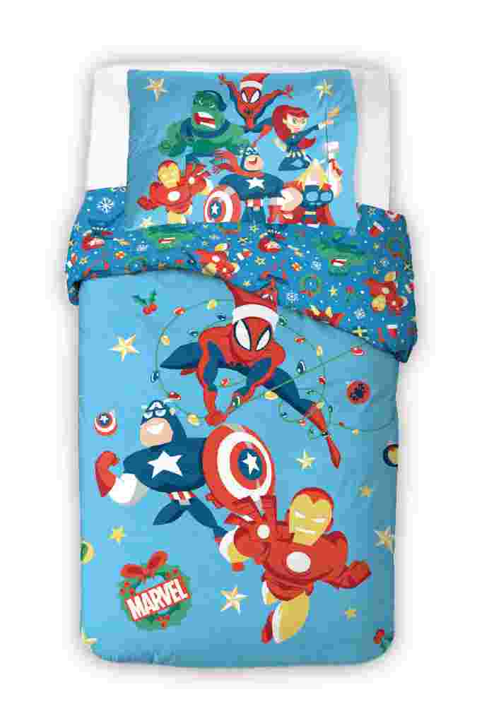 Marvel Avengers dekbedovertrek kerst - Multicolor - 140 x 200 cm - 100% katoen